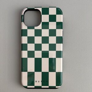 Burga Green and White Checkered Phone Case